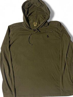 Polo Ralph Lauren Men's Long Sleeve Hooded T-Shirt - Olive Green - Size M